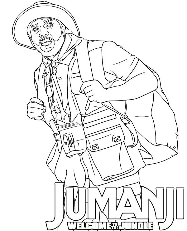 Jumanji kolorowanka kevin hart - Ausmalbild zum Ausdrucken