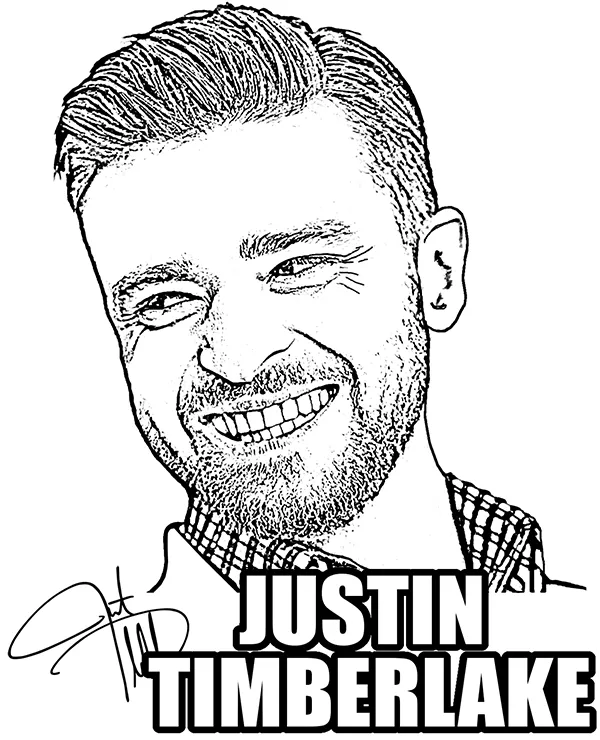 Justin timberlake - Ausmalbild zum Ausdrucken