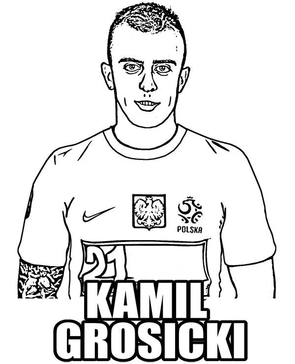 Kamil grosicki kolorowanka - Ausmalbild zum Ausdrucken