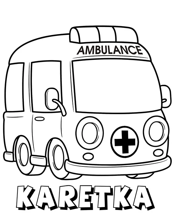 Karetka kolorowanka - Ausmalbild zum Ausdrucken