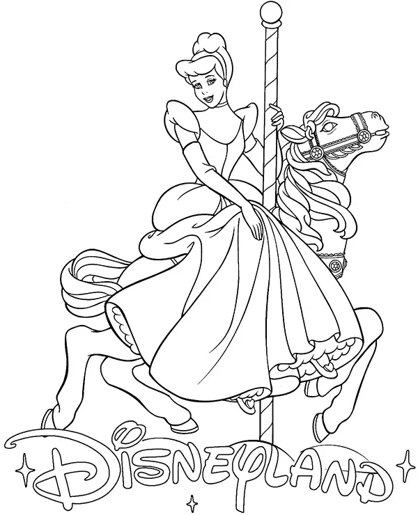 Karuzela ksiezniczek kolorowanka disneyland - Ausmalbild zum Ausdrucken