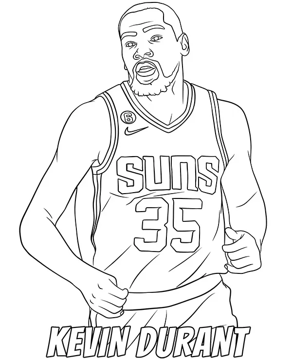 Kevin durant kolorowanka koszykarz - Ausmalbild zum Ausdrucken