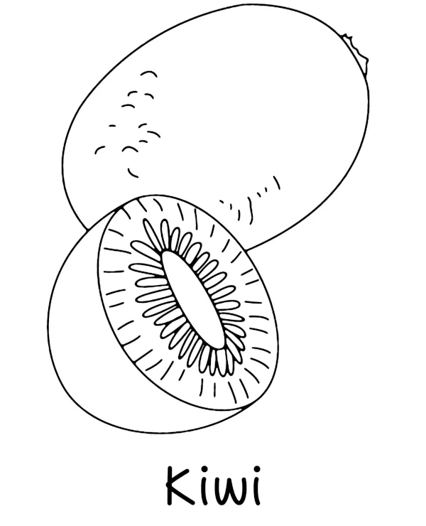 Kiwi owoce kolorowanka do druku