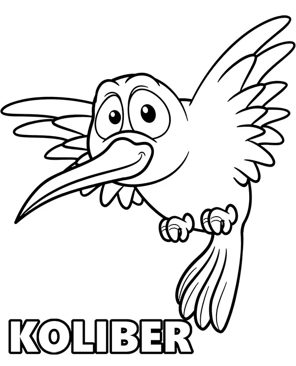 Koliber kolorowanka z ptakiem dla dzieci - Ausmalbild zum Ausdrucken