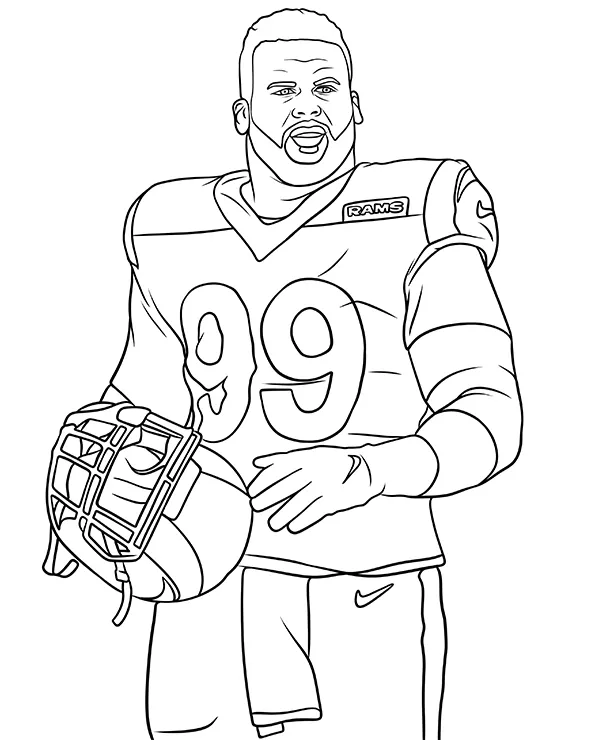 Kolorowanka Aaron Donald - Ausmalbild zum Ausdrucken