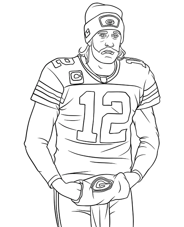Kolorowanka Aaron Rodgers - Ausmalbild zum Ausdrucken