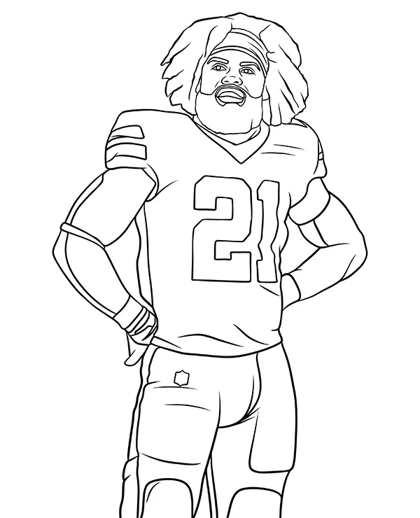 Kolorowanka Ezekiel Elliott - Ausmalbild zum Ausdrucken