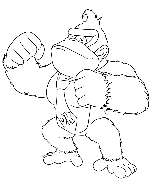 Kolorowanka Mario Donkey Kong do druku - Ausmalbild zum Ausdrucken