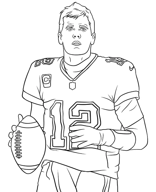 Kolorowanka Tom Brady - Ausmalbild zum Ausdrucken