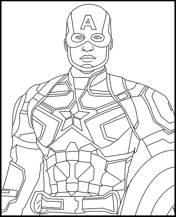 Kolorowanka avengers kapitan ameryka - Ausmalbild zum Ausdrucken