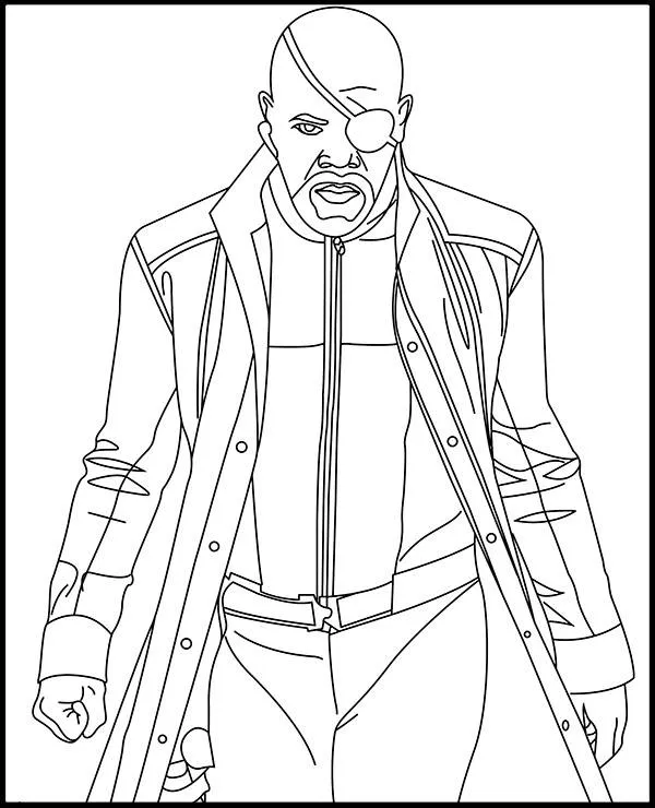Kolorowanka avengers nick fury - Ausmalbild zum Ausdrucken