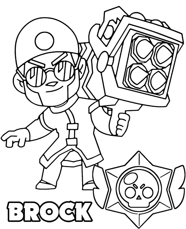 Kolorowanka brawl stars brock - Ausmalbild zum Ausdrucken