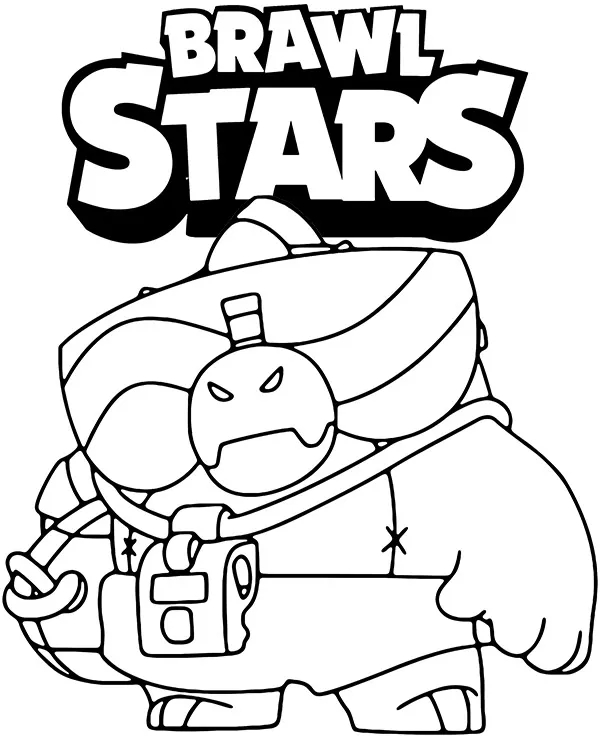 Kolorowanka brawl stars buzz - Ausmalbild zum Ausdrucken
