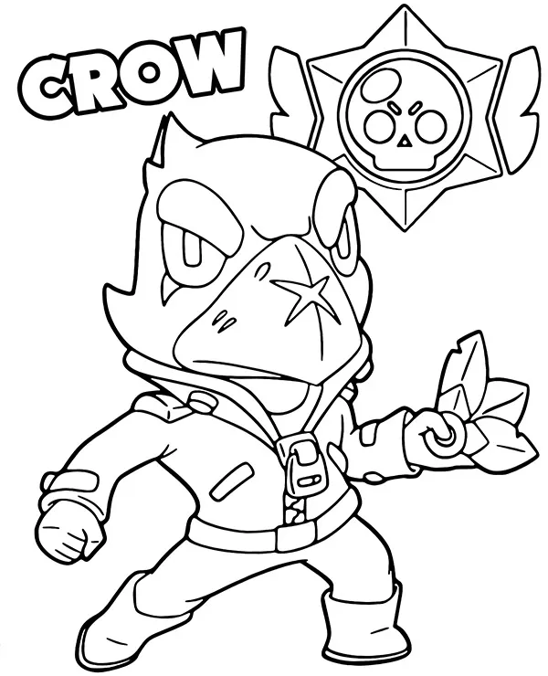 Kolorowanka Brawl Stars Crow do druku
