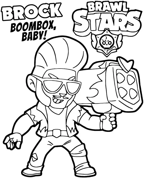 Kolorowanka brawl stars hot rod brock - Ausmalbild zum Ausdrucken