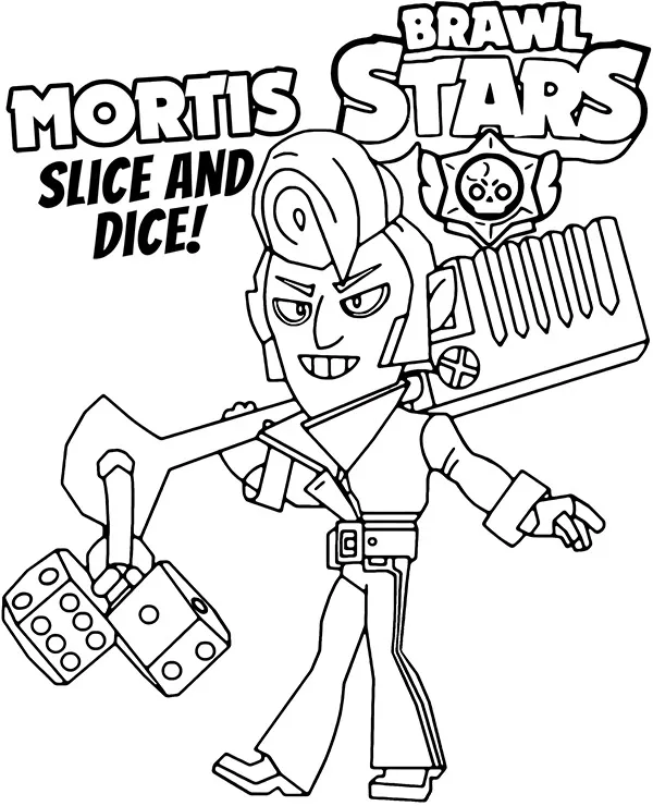 Kolorowanka Brawl Stars Mortis Rockabilly