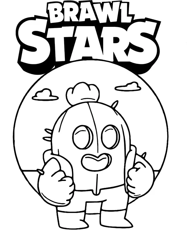 Kolorowanka brawl stars spike - Ausmalbild zum Ausdrucken