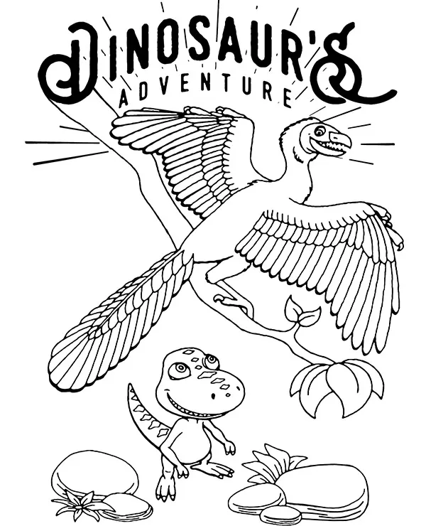 Kolorowanka dinozaury adventure - Ausmalbild zum Ausdrucken