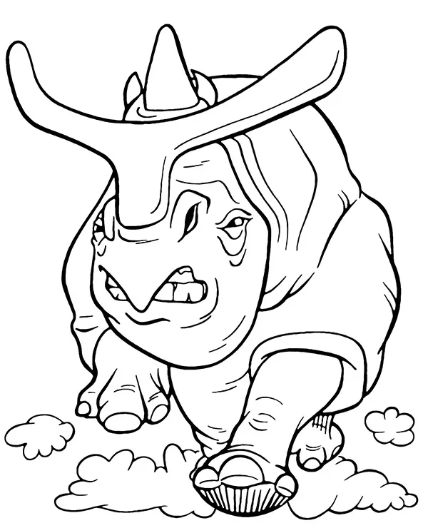 Kolorowanka dinozaury megacerops - Ausmalbild zum Ausdrucken