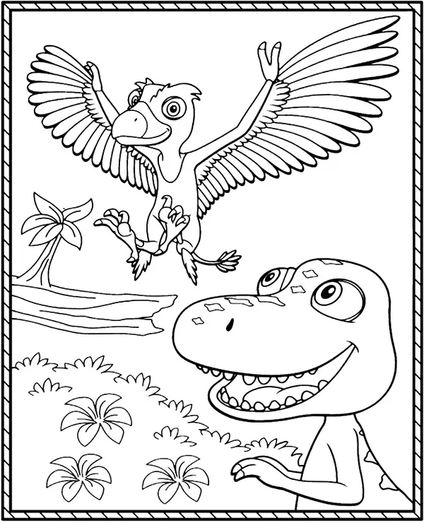 Kolorowanka dinozaury papuga - Ausmalbild zum Ausdrucken