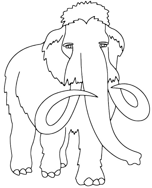 Kolorowanka dinozaury z mamutem - Ausmalbild zum Ausdrucken