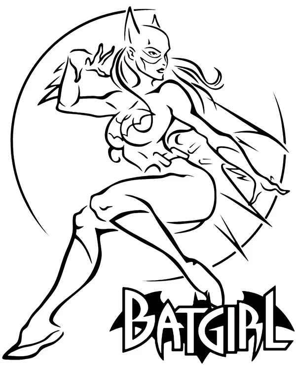 Kolorowanka dla doroslych batgirl - Ausmalbild zum Ausdrucken
