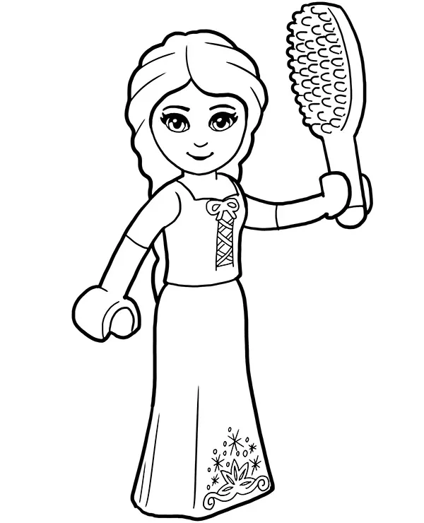 Kolorowanka dla dziewczynek roszpunka lego - Ausmalbild zum Ausdrucken