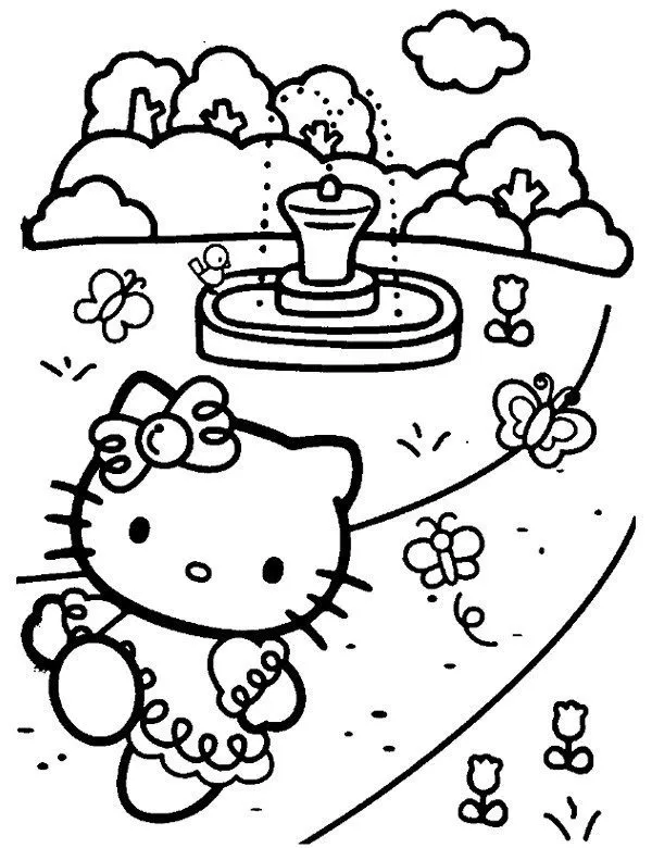 Kolorowanka do druku kello kitty - Ausmalbild zum Ausdrucken