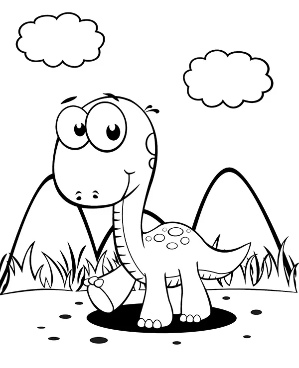 Kolorowanka do druku z dinozaurem dla dzieci - Ausmalbild zum Ausdrucken