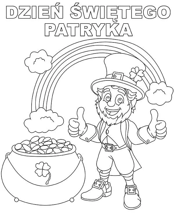 Kolorowanka dzien swietego patryka leprikon - Ausmalbild zum Ausdrucken