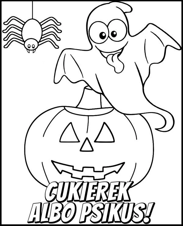 Kolorowanka halloween duch dynia - Ausmalbild zum Ausdrucken