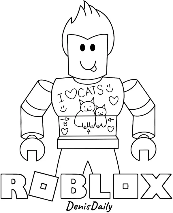 Kolorowanka roblox DenisDaily - Ausmalbild zum Ausdrucken
