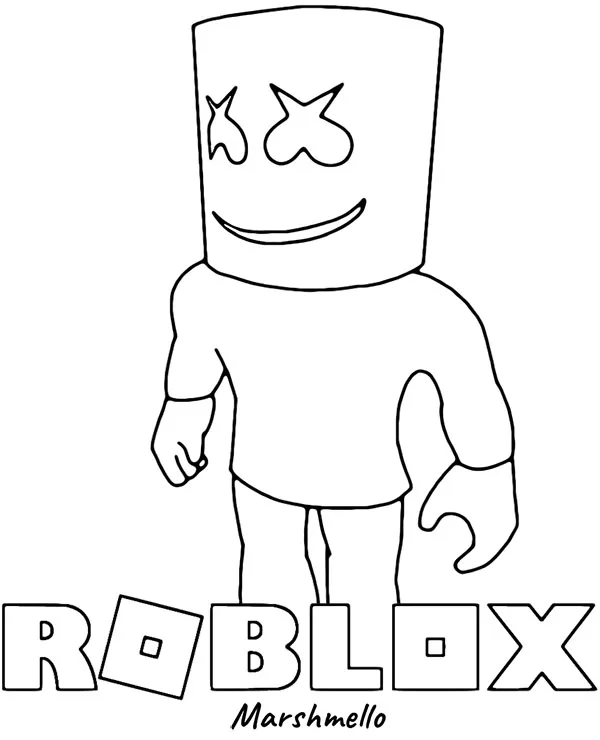 Kolorowanka roblox Marshmello - Ausmalbild zum Ausdrucken