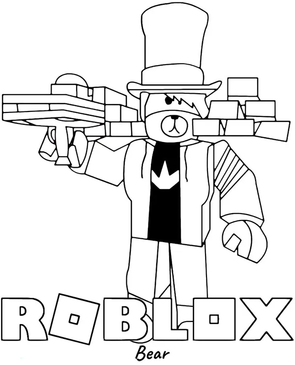 Kolorowanka roblox bear - Ausmalbild zum Ausdrucken