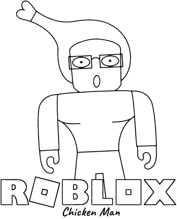 Kolorowanka roblox chicken man - Ausmalbild zum Ausdrucken