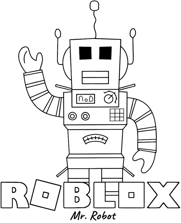 Kolorowanka roblox mr robot - Ausmalbild zum Ausdrucken