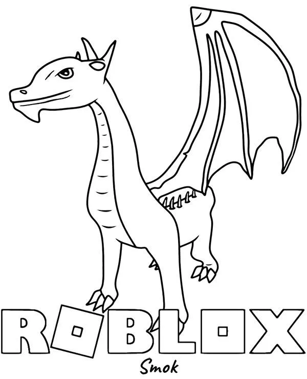 Kolorowanka Roblox Smok do druku dla dzieci