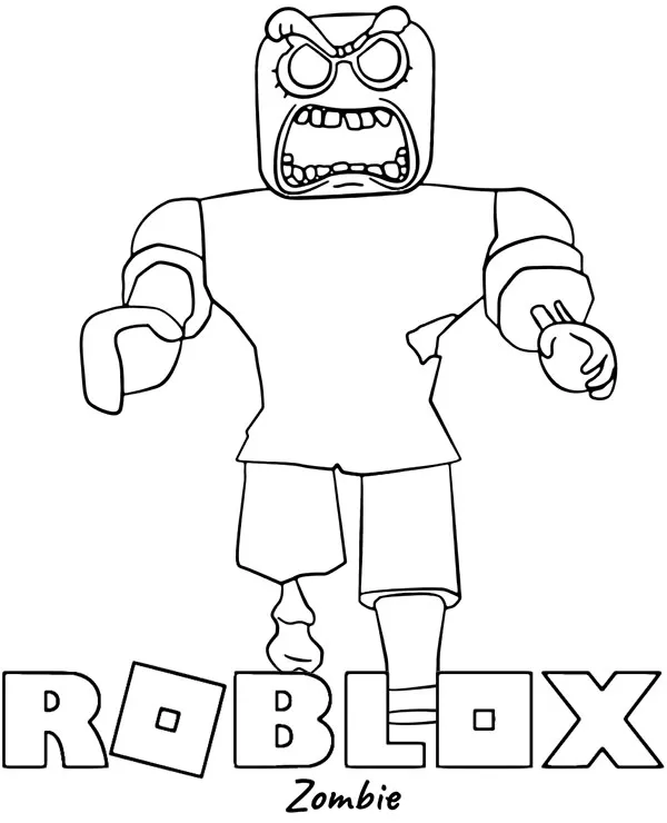 Kolorowanka roblox zombie - Ausmalbild zum Ausdrucken