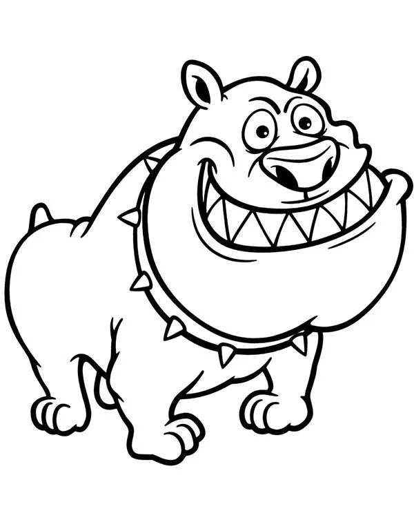 Kolorowanka smieszna pies bulldog - Ausmalbild zum Ausdrucken