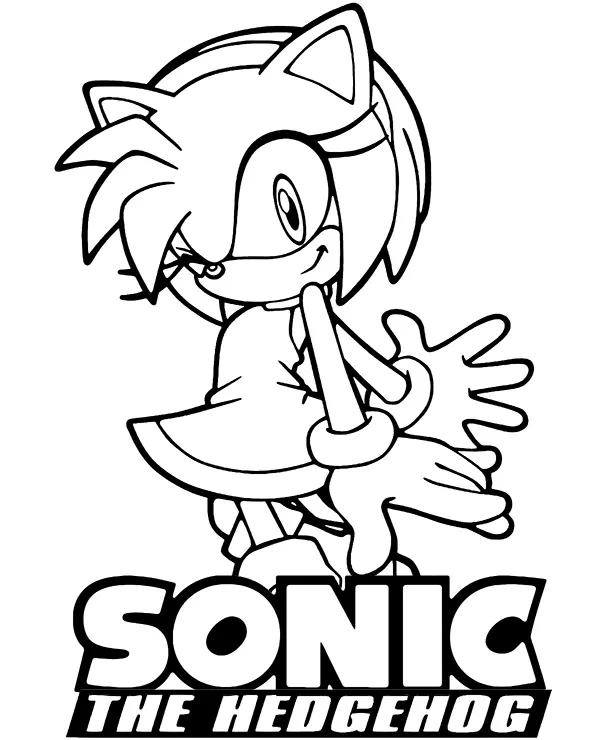 Kolorowanka sonic amy rose - Ausmalbild zum Ausdrucken
