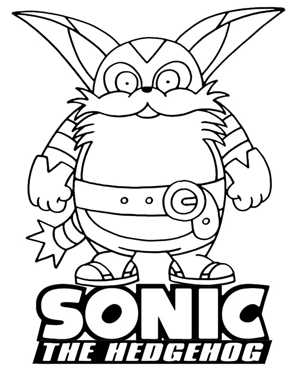 Kolorowanka sonic big cat - Ausmalbild zum Ausdrucken