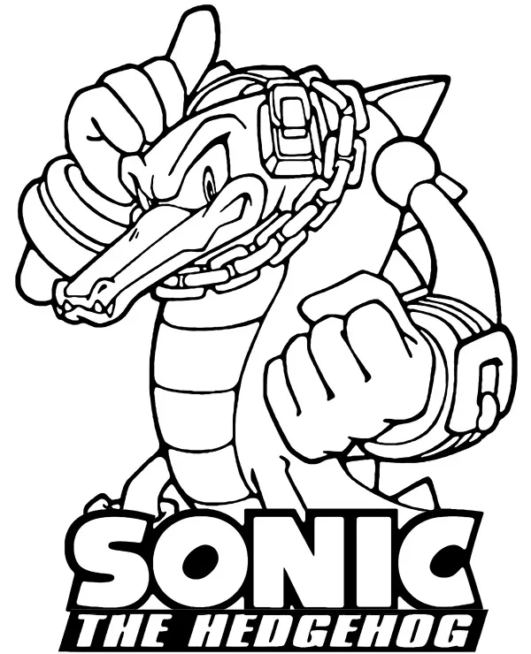 Kolorowanka sonic krokodyl vector - Ausmalbild zum Ausdrucken