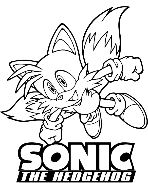 Kolorowanka sonic tails - Ausmalbild zum Ausdrucken