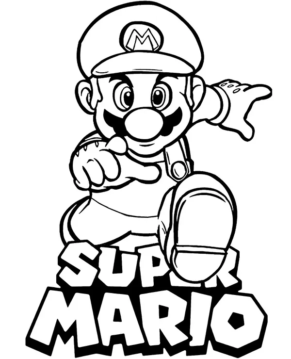 Kolorowanka super mario skok - Ausmalbild zum Ausdrucken