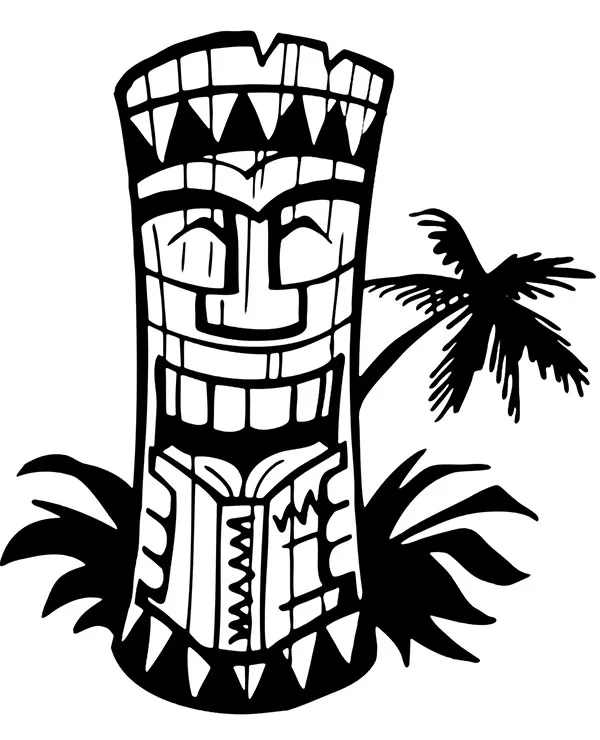 Kolorowanka tatuaz hawajska totem - Ausmalbild zum Ausdrucken