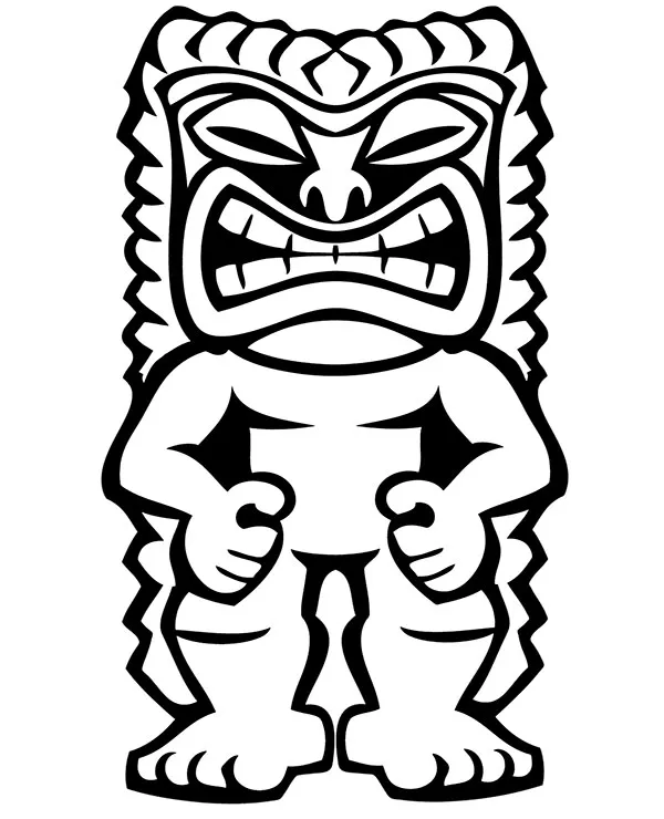 Kolorowanka tatuaz hawajski totem - Ausmalbild zum Ausdrucken