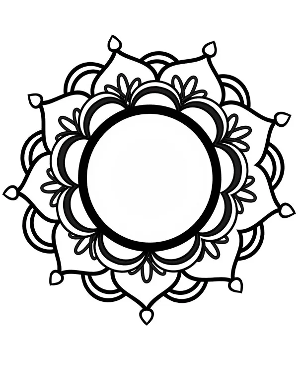 Kolorowanka tatuaz kwiat - Ausmalbild zum Ausdrucken