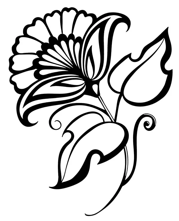 Kolorowanka tatuaz kwiatek - Ausmalbild zum Ausdrucken