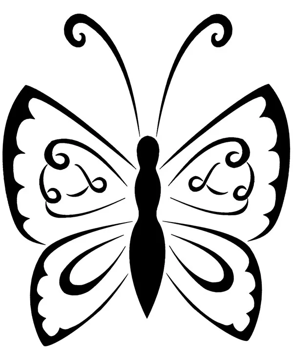 Kolorowanka tatuaz motylek - Ausmalbild zum Ausdrucken