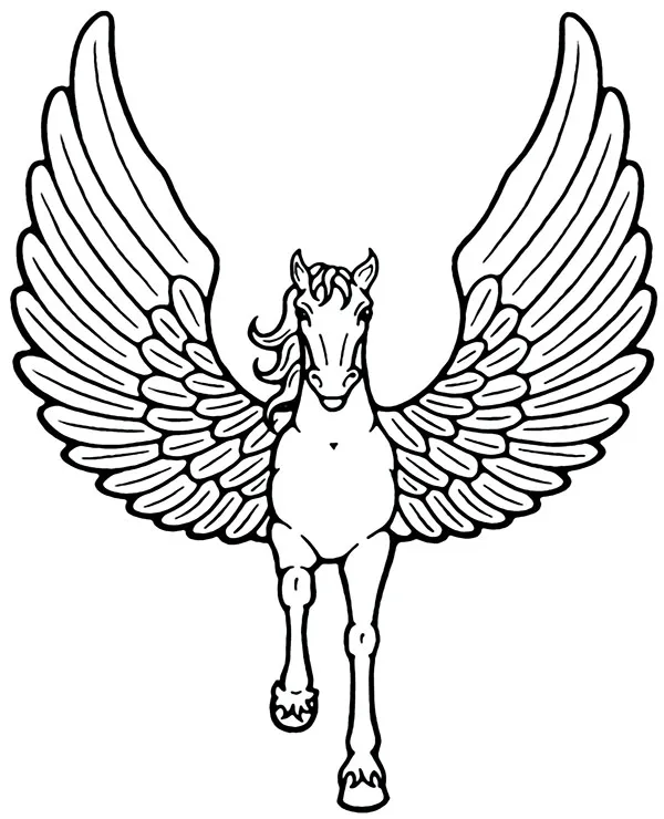 Kolorowanka tatuaz pegaz - Ausmalbild zum Ausdrucken